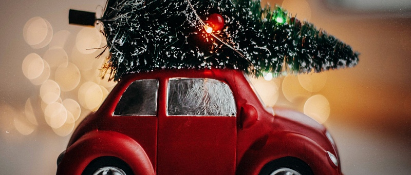 božićno drvce, novogodišnja jelka, auto, fićo